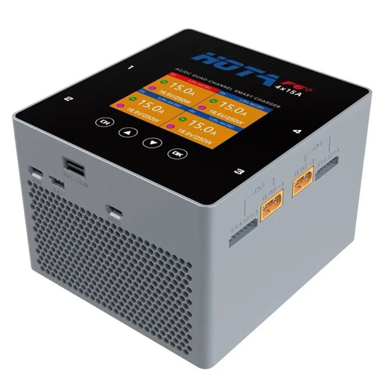 Hot Sales HOTA F6+ QUAD-CHANNEL Smart Balance Charger with Power Supply 1000W for Aircraft